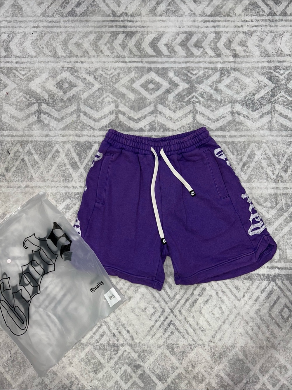 Purple Men's Athletic Drawstring Shorts